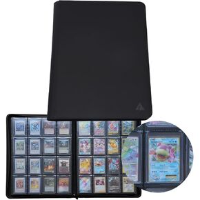 Rayvol 16-Pocket Toploader Binder, Holds 512 Toploaders 16 Pocket Top Loader Card Storage Case, 500 + Ringless Double-Sided Pockets for Cards in 3 x 4'' Toploaders
