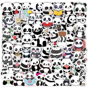 60 PCS Panda Stickers - Waterproof Vinyl Panda Scrapbook Sticker Decal for Water Bottle, Laptop, Scrapbooking, Skateboard, Car, Luggage, Helmet