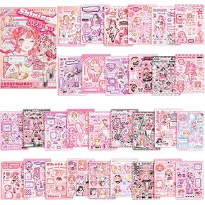 Cute Girly Stickers 600 Cute Stickers Kawaii 20 Scrapbook Papers Stickers for Journaling Anime Girl Stickers Kids Scrapbook kit for Girls