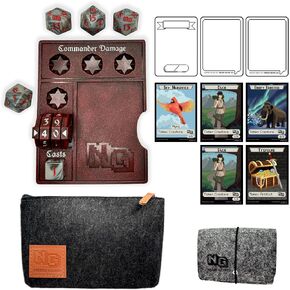 Nerd Gear Commander Essentials Kit, Ultimate Gift for MTG Commander EDH, Command Zone Tray, LifeTrax Counter, Spin Down dice, Dry Erase Tokens, Token case, and a Storage case (Deep Blue)