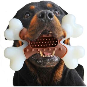 Beef Flavor Durable Nylon Bone Dog Toy for Medium and Large Breeds (RED)