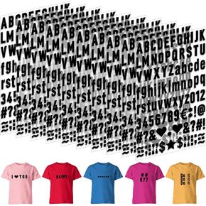 1070Pcs Iron on Letters 10 Sheets 1 Inch Iron on Letters and Numbers for Clothing Small Vinyl Letters A-Z Heat Transfer Letters 0-9 Heat Press Alphabet Stickers for T-Shirt Fabric DIY Craft (Black)