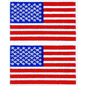 2PCS Iron On US American Flag Tactical USA Patches with Iron On Backing for Backpacks Caps Hats Jackets Pants (4-Gray) 3.2 incn x 2incn (8cmx5cm) Standard Size