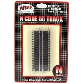 N Code 55 Nickel Silver 3" Straight Track (6) Atlas Trains
