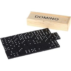Black Wooden Domino Set - 28 Pieces of Fine Polished Travel Dominoes for Camping(Dominoes)