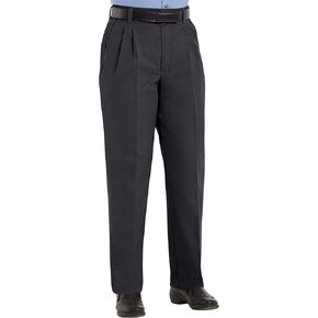 Red Kap Women's Pleated Twill Slacks, Khaki, 20W x 32L