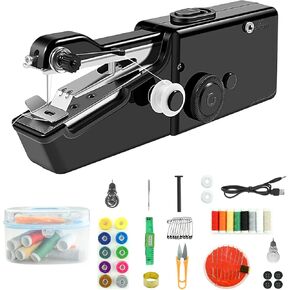 Handheld Sewing Machine for Beginners, Mini Sewing Machine for Adults Quick Stitching, Electric Portable Sewing Machine with 44 Pcs Hand Sewing Kit