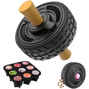 5-in-1 Dog Entertainment Toy, Frozen Treat Toy for Dog, Treats Distribution Puzzle Tire Dog Toys to Keep Dogs Busy, Dog Chew Toys for Aggressive Chewers, Natural Rubber Durable and Safe