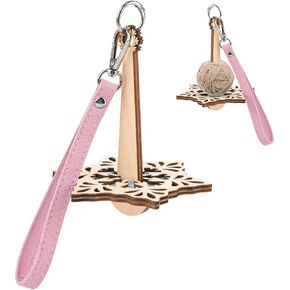 Portable Wrist Yarn Holder, Cute Snowflake Wooden Yarn Spinner with Crossbody Strap Yarn Ball Organizer Storage Stand Practical Accessories Perfect Christmas Gifts for Crocheting Knitting Enthusiast