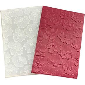 3D Flowers Embossing Folders for Card Making, 3 d Daisy Flowers Background Texture Embossing Folder Template for DIY Paper Crafting Scrapbooking Polymer Clay Decoration