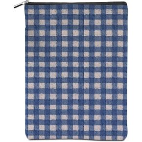 Preppy Checkered Yellow Book Sleeve Book Lovers Gifts Gingham Waterproof Book Cover Book Accessories Book Covers for Paperbacks Book Pouch Book Protector with Front Pocket for Women Girls Niece