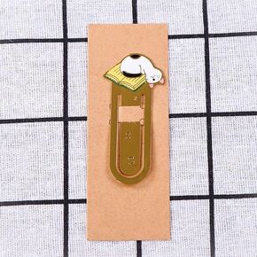 Gold Cute Sleeping Cat Metal Bookmark for Cat Lovers Book Marker Lovely School Office and Home Supplies Book Covers and Book Accessories
