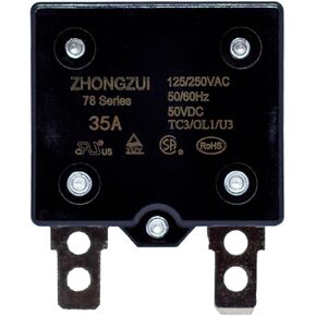 قطعتان من صمام إعادة الضبط التلقائي 24 فولت 35 أمبير، قاطع الدائرة الحرارية، واقي الحمل الزائد الحالي مناسب لسيارات اللعب الكهربائية للأطفال 24 فولت. in Kuwait