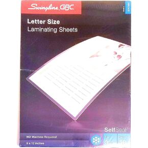 SelfSeal Single-Sided Letter-Size Laminating Sheets, 3mil, 9 x 12, 50/Pack