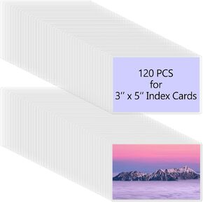 120 PCS Index Card Laminating Pouches, 3 x 5 Index Card Holder Pouches, 5 Mil Recipe Card Laminating Pouches, Clear Plastic Labels Holders for Photos, Library Card, Note Cards and Flash Cards