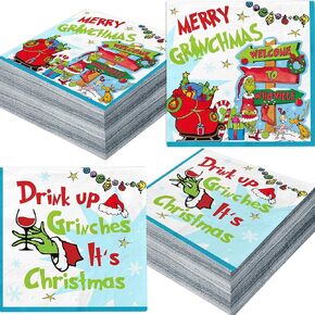 48Pcs Christmas Party Decorations Christmas Party Supplies Tableware Set Christmas Napkins Christmas Tableware for Friendsmas Christmas Party Decorations Happy Holidays Decorations