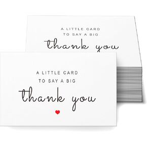 RXBC2011 Little Thank You Cards Big Thank you Notes for All Occasions 3.5 x 2 Inch Pack of 100