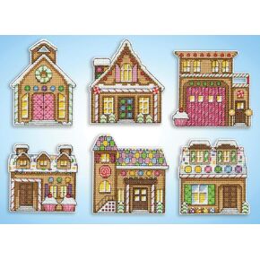 Design Works Crafts Inc. Gingerbread Houses Counted Cross Stitch Ornament Kit - Set/6
