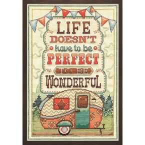 Design Works Crafts Inc. 2903 Wonderful Life, 8'' x 12' Counted Cross Stitch Kit, 8" by 12", Multicolor