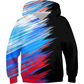RAISEVERN Boys Girls Hoodies Kids Sweatshirts Pullover Hooded 3D Print Graphics Lightweight Hoody 6-16T
