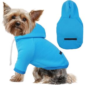 Small Dog Hoodie – Soft, Warm with Leash Hole, Zipper Pocket & Drawstring Hood, Winter Fleece Dog Coat, Extra Small Dog Sweater Male, Puppy Clothes for Small Dogs Boy, Cat Clothes (Coffee, XXS)
