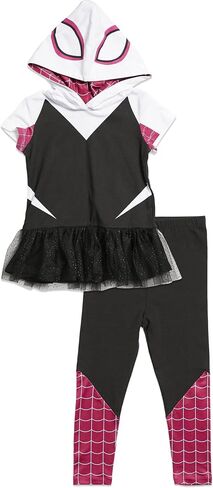 Marvel Avengers Spider-Man Spider-Gwen Captain America Girls Cosplay T-Shirt and Leggings Toddler to Little Kid in Saudi Arabia