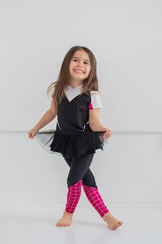 Marvel Avengers Spider-Man Spider-Gwen Captain America Girls Cosplay T-Shirt and Leggings Toddler to Little Kid in Saudi Arabia