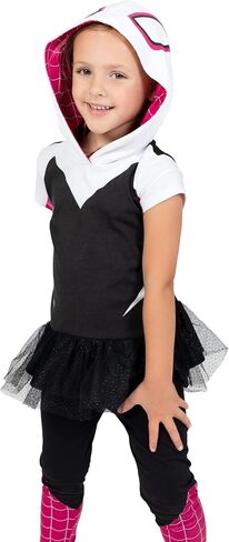 Marvel Avengers Spider-Man Spider-Gwen Captain America Girls Cosplay T-Shirt and Leggings Toddler to Little Kid in Saudi Arabia