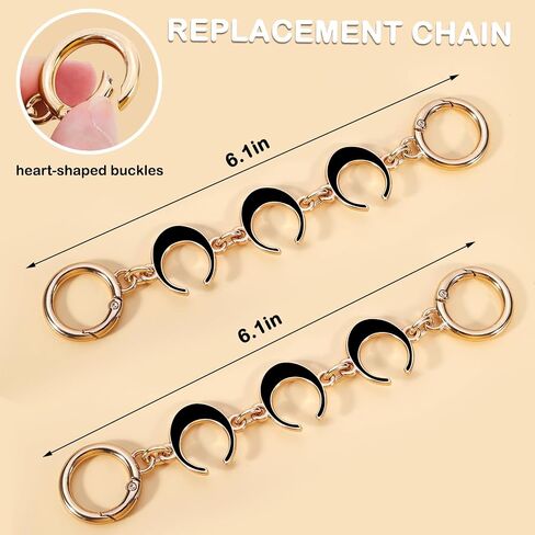 2Pcs Bag Extender Chain Heart Moon Purse Strap Extenders for Handbags Purse Extender Chain Gold Chain Purse Strap Replacement Brown Purse Accessories Bag Charms for Handbags Purse Christmas Gifts in Saudi Arabia