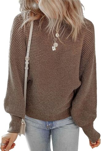 Dokotoo Women's Sweaters Off The Shoulder 2024 Fall Batwing Casual Loose Fashion Sweater Pullovers in Saudi Arabia
