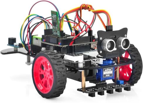 OSOYOO Model 3 Robot Car DIY Starter Kit لـ Arduino، الروبوتات التعليمية الآلية، تطبيق التحكم عن بعد، تعلم كيفية البرمجة، الترميز الميكانيكي IOT للمراهقين والبالغين in Kuwait