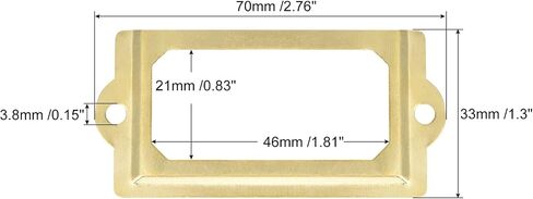 uxcell Metal Label Holders, 83x30mm 10pcs File Name Card Tag Label Holder Frame for Office Library Drawer Cabinet Shelves, Gold Tone in Saudi Arabia