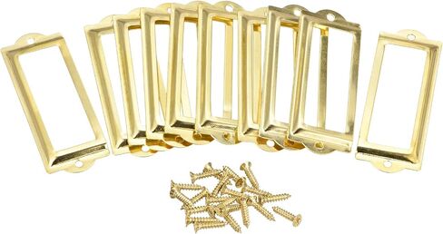 uxcell Metal Label Holders, 83x30mm 10pcs File Name Card Tag Label Holder Frame for Office Library Drawer Cabinet Shelves, Gold Tone in Saudi Arabia