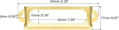 uxcell Metal Label Holders, 83x30mm 10pcs File Name Card Tag Label Holder Frame for Office Library Drawer Cabinet Shelves, Gold Tone in Saudi Arabia