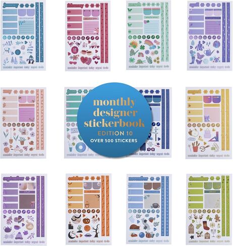 Erin Condren Classic Sticker Book in Evolve - Decorate Your Paper Crafts, Label, Color Code Your Planner and Calendar With Beautiful Stickers in Saudi Arabia