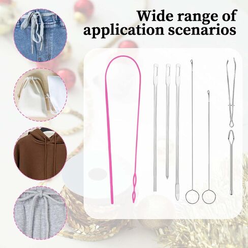 8 Pcs Loop Turner Drawstring Threader Tool Metal Loop Turner Hook with Latch Flexible Drawstring Threader Sewing Threader Clips for Jackets Coats Pants Hoodies Loop Turner Sewing Tool in Saudi Arabia