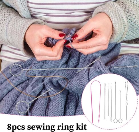 8 Pcs Loop Turner Drawstring Threader Tool Metal Loop Turner Hook with Latch Flexible Drawstring Threader Sewing Threader Clips for Jackets Coats Pants Hoodies Loop Turner Sewing Tool in Saudi Arabia