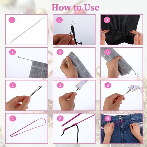 8 Pcs Loop Turner Drawstring Threader Tool Metal Loop Turner Hook with Latch Flexible Drawstring Threader Sewing Threader Clips for Jackets Coats Pants Hoodies Loop Turner Sewing Tool in Saudi Arabia