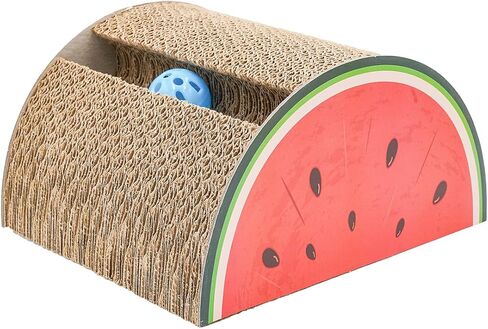 cat Scratch pad - Super Durable Paper Leather Pads - Premium Cardboard cat Scratcher for Indestructible cat Scratching Board & Scratch pad for Cats Asinpa (Red Watermelon, 9.68in*8.22in*5.39in) in Saudi Arabia