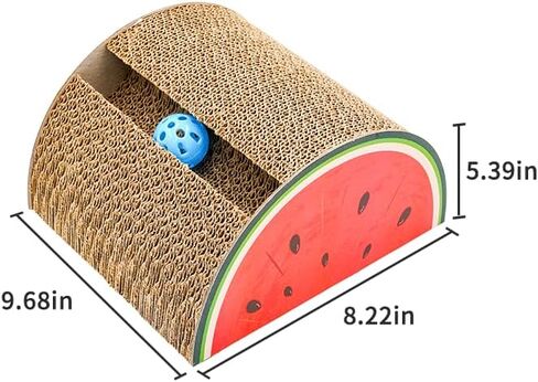 cat Scratch pad - Super Durable Paper Leather Pads - Premium Cardboard cat Scratcher for Indestructible cat Scratching Board & Scratch pad for Cats Asinpa (Red Watermelon, 9.68in*8.22in*5.39in) in Saudi Arabia