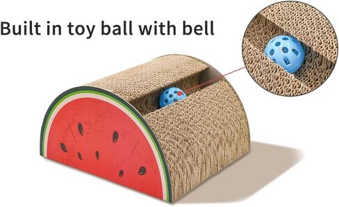 cat Scratch pad - Super Durable Paper Leather Pads - Premium Cardboard cat Scratcher for Indestructible cat Scratching Board & Scratch pad for Cats Asinpa (Red Watermelon, 9.68in*8.22in*5.39in) in Saudi Arabia
