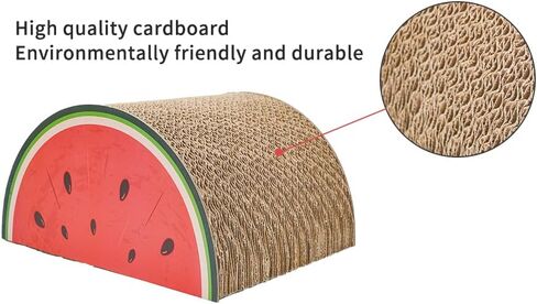 cat Scratch pad - Super Durable Paper Leather Pads - Premium Cardboard cat Scratcher for Indestructible cat Scratching Board & Scratch pad for Cats Asinpa (Red Watermelon, 9.68in*8.22in*5.39in) in Saudi Arabia