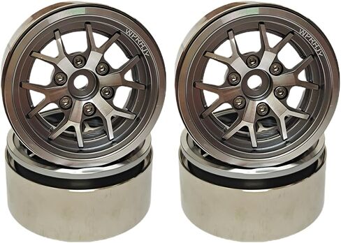 Metal 1.9 Beadlock Wheel Rims ，Cool Design Wheel Hub ，Set of 4, for Wagon Wheel 1:10 RC Crawler Axial SCX10 II 90046 SCX10 III AXI03007 TRX4 TRX6. (Pink Black) in Kuwait