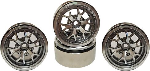 Metal 1.9 Beadlock Wheel Rims ，Cool Design Wheel Hub ，Set of 4, for Wagon Wheel 1:10 RC Crawler Axial SCX10 II 90046 SCX10 III AXI03007 TRX4 TRX6. (Pink Black) in Kuwait