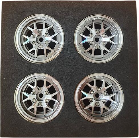 Metal 1.9 Beadlock Wheel Rims ，Cool Design Wheel Hub ，Set of 4, for Wagon Wheel 1:10 RC Crawler Axial SCX10 II 90046 SCX10 III AXI03007 TRX4 TRX6. (Pink Black) in Kuwait