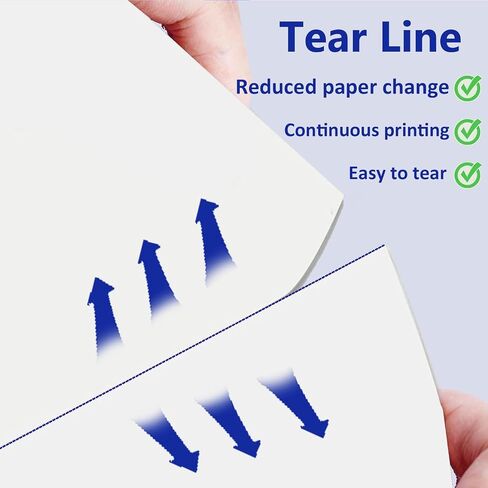 100 Sheets US Letter Size Thermal Paper, 8.5 x 11 Inch Thermal Printer Paper for M08F/A40 Thermal Portable Printer, Continual Feeding Folded Printing Paper in Saudi Arabia