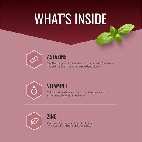 معتمد من Science® Astaxanthin 12 mg - مضاد أكسدة قوي للغاية - يدعم القلب والعينين والمفاصل والجلد - 30 كبسولة نباتية لكل زجاجة - كمية تكفي لمدة 3 أشهر in Saudi Arabia