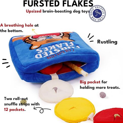 CHEWFFON Dog Enrichment Toys, Dog Puzzle Toys, Interactive Dog Toys, Dog Birthday Cake Toys for Boredom and Stimulating, Slow Feeding Plush Crinkle Dog Gift for Small, Medium and Large Dogs in Kuwait