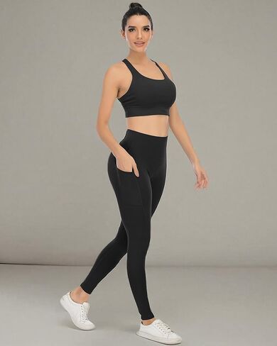 YOUNGCHARM 4 Pack Leggings with Pockets for Women,High Waist Tummy Control Workout Yoga Pants in Saudi Arabia