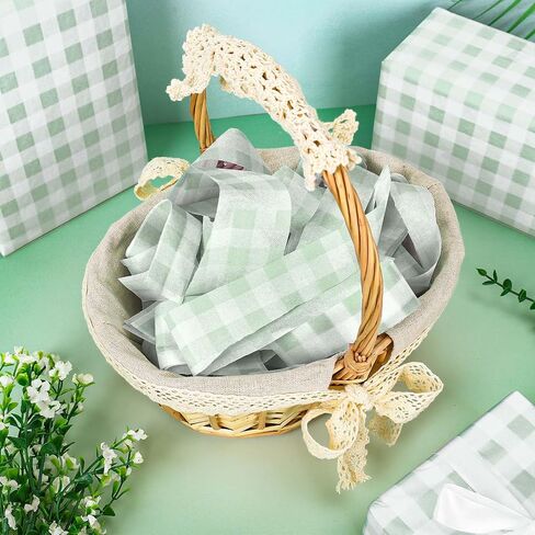 Whaline 100 Sheets Sage Green Buffalo Plaid Tissue Paper Mint Green Checkered Gift Wrapping Tissue DIY Art Craft Tissue Paper for Wedding Birthday Baby Shower Bouquet, 13.7 x 19.6 Inch in Saudi Arabia